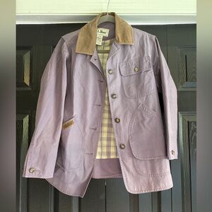 L.L. Bean Purple Utility Jacket with Tan Collar